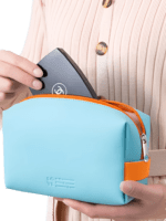 Colorful waterproof toiletry bag in sky blue presentation Colorful waterproof toiletry bag in sky blue presentation