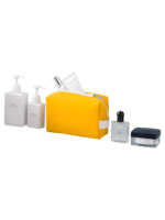 Trousse de toilette colorée imperméable jaune présentation