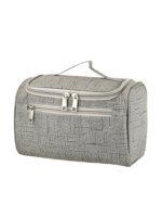 Grey travel toiletry bag with clip Grey travel toiletry bag with clip