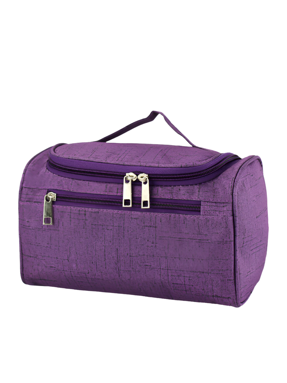 Saco de viagem roxo para artigos de higiene pessoal com clip Saco de viagem roxo para artigos de higiene pessoal com clip