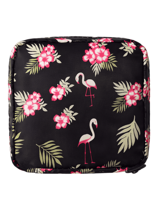 Mini borsa da toilette quadrata con diversi disegni modello fenicottero rosa