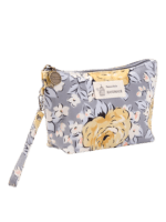 Piccola trousse primaverile con motivo floreale grigio Piccola trousse primaverile con motivo floreale grigio