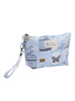 Kleine Kosmetiktasche mit frühlingshaftem Blumenmuster Frühlingsgarten hellblau Kleine Kosmetiktasche mit frühlingshaftem Blumenmuster Frühlingsgarten hellblau
