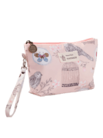 Pequeño neceser de maquillaje floral primaveral con motivo de jardín primaveral rosa Pequeño neceser de maquillaje floral primaveral con motivo de jardín primaveral rosa
