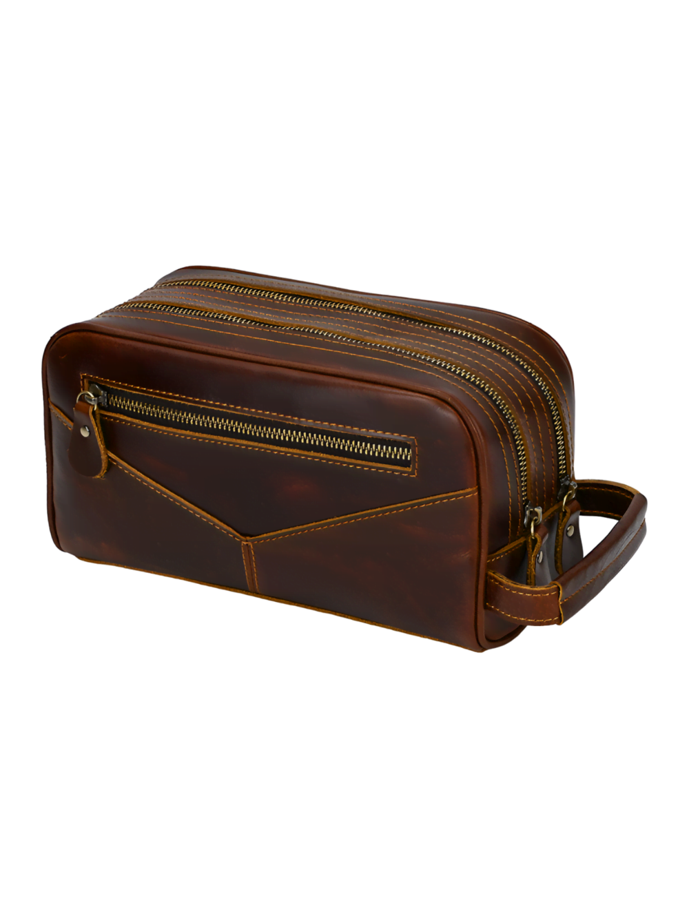 Borsa da toilette in pelle a doppio scomparto 23 Borsa da toilette in pelle a doppio scomparto 23