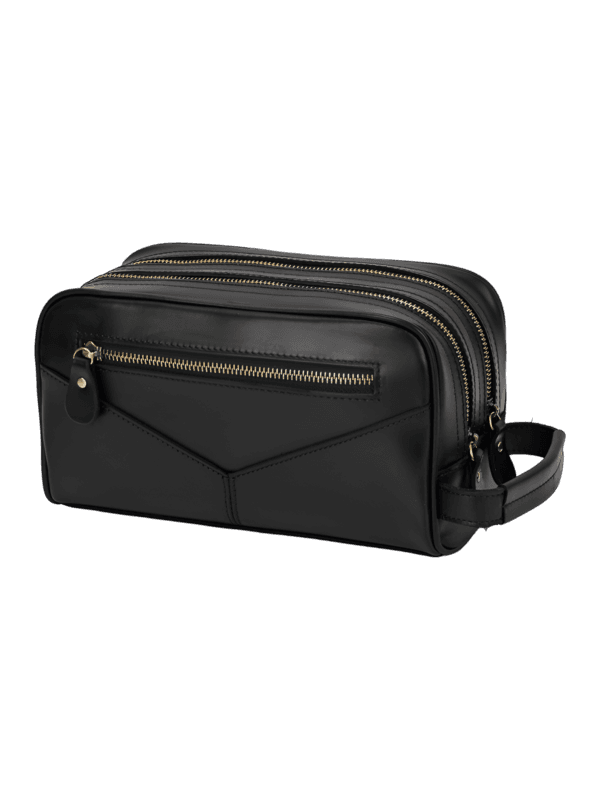 Trousse de toilette cuir double compartiment 26