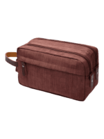 Trousse de toilette homme en toile imperméable couleur unie marron Trousse de toilette homme en toile imperméable couleur unie marron