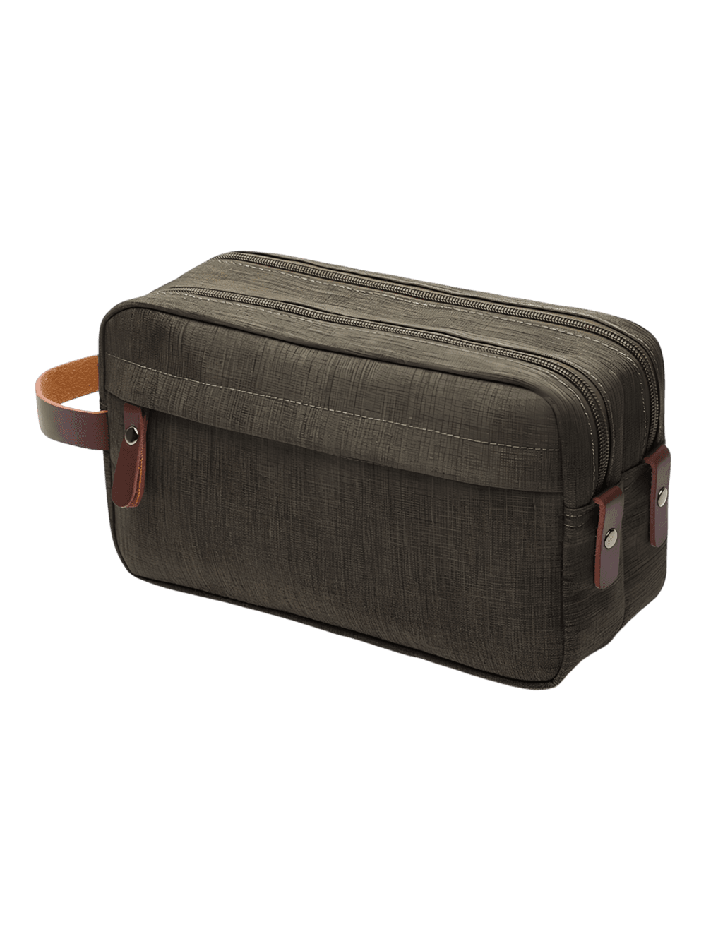 Men's waterproof canvas toiletry bag, plain green Men's waterproof canvas toiletry bag, plain green