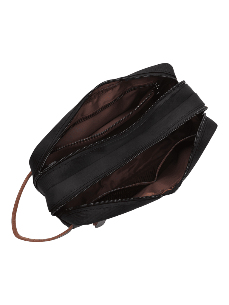 Trousse de toilette pour homme en tissu imperméable avec compartiments intérieurs