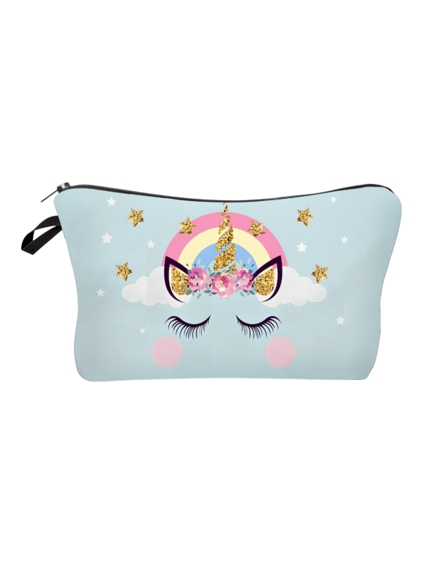 Semplice astuccio per matite per bambine con stampa di unicorno arcobaleno