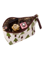 Women's make-up bag in fabric with nature and animal motifs inside view Women's make-up bag in fabric with nature and animal motifs inside view