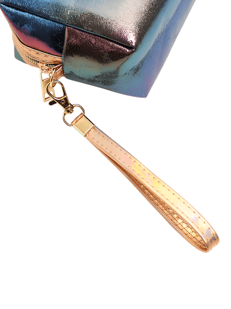 Trousses de sirènes brillantes et colorées de fille pour toilette ou maquillage détails anse
