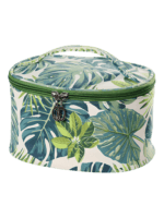 Trousses tropicales motif feuillages verts nature modèle vanity round maquillage Trousses tropicales motif feuillages verts nature modèle vanity round maquillage