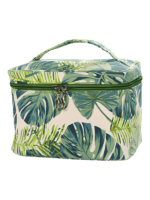 Estojo tropical com padrão de folhagem verde para toucador Estojo tropical com padrão de folhagem verde para toucador