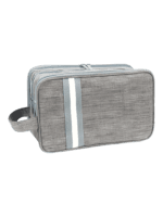 Neceser unisex grande con múltiples compartimentos, modelo gris