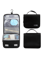 Neceser de viaje pequeño para colgar con compartimentos en negro Neceser de viaje pequeño para colgar con compartimentos en negro
