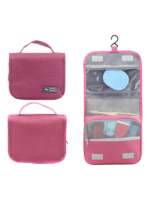 Small travel toiletry bag to hang with compartments pink color Small travel toiletry bag to hang with compartments pink color