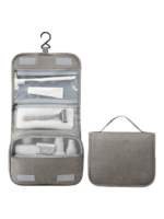 Trousse de toilette à suspendre couleur unie avec compartiments modèle gris Trousse de toilette à suspendre couleur unie avec compartiments modèle gris