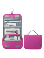 Bolsa pendente de cor lisa com compartimentos, modelo rosa