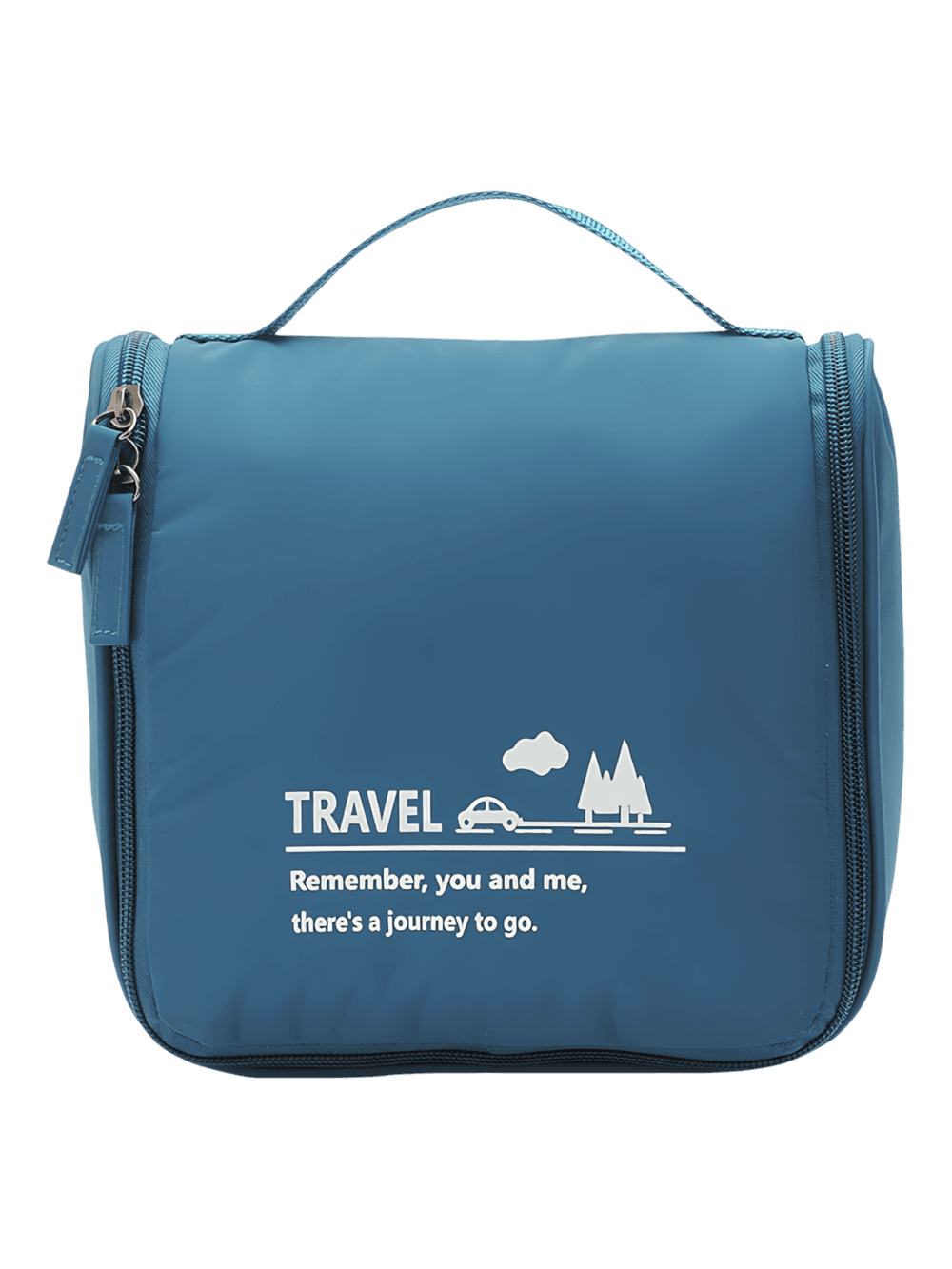 Neceser de viaje pequeño y minimalista, con gancho para colgar, compartimentos, en azul para hombre o mujer