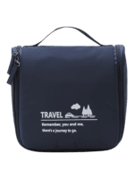 Neceser de viaje pequeño y minimalista, con gancho para colgar, compartimentos, azul marino para hombre o mujer