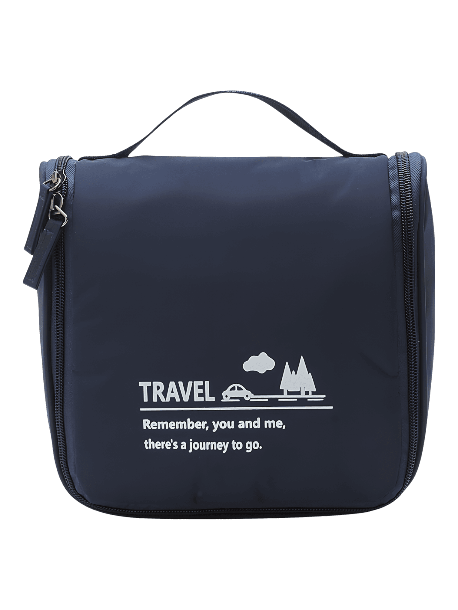 Neceser de viaje pequeño y minimalista, con gancho para colgar, compartimentos, azul marino para hombre o mujer
