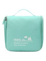 Small, minimalist travel toiletry bag, with hanging hook, compartments, turquoise blue men's or women's colors Small, minimalist travel toiletry bag, with hanging hook, compartments, turquoise blue men's or women's colors