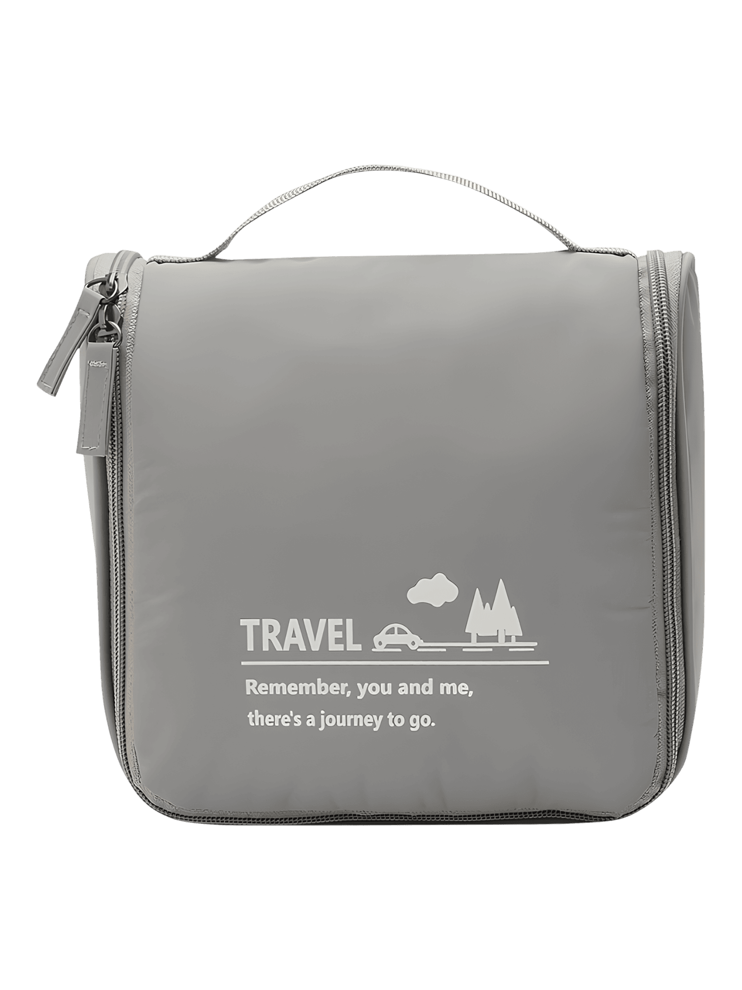 Pequeño neceser de viaje minimalista, con gancho para colgar, compartimentos, para hombre o mujer color gris