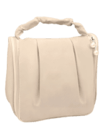 Astuccio da viaggio multifunzione per cosmetici, make-up e articoli da toilette, da appendere e con scomparti, modello beige Astuccio da viaggio multifunzione per cosmetici, make-up e articoli da toilette, da appendere e con scomparti, modello beige