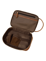 Kosmetiktasche Mann Frau Leder Retro mit Fächern Innenansicht Kosmetiktasche Mann Frau Leder Retro mit Fächern Innenansicht
