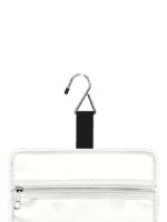 Borsa cosmetica grande da donna con scomparto per appendere, da viaggio, con motivo a righe e maniglia. Moschettone. Borsa cosmetica grande da donna con scomparto per appendere, da viaggio, con motivo a righe e maniglia. Moschettone.