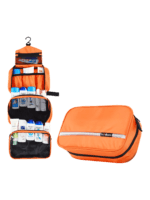 Necesario de viaje con gancho, camping, trekking, viaje, lona de paracaídas con compartimentos, modelo grande naranja Necesario de viaje con gancho, camping, trekking, viaje, lona de paracaídas con compartimentos, modelo grande naranja