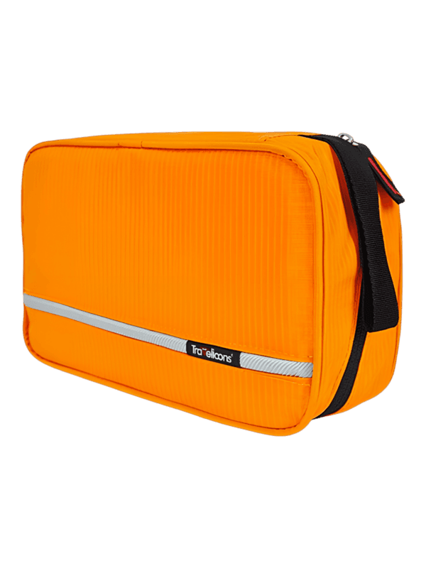 Necessär med krok, camping, trekking, resor, hängande, tillverkad av fallskärmsväv med fack, stor orange modell 2