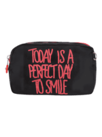 Women's toiletry bag, good mood and positive thinking, several colors, two compartments, black model Women's toiletry bag, good mood and positive thinking, several colors, two compartments, black model
