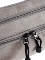 Borsa da toilette da uomo con scomparti e tasche interne, tinta unita, dettagli della cerniera e chiusure
