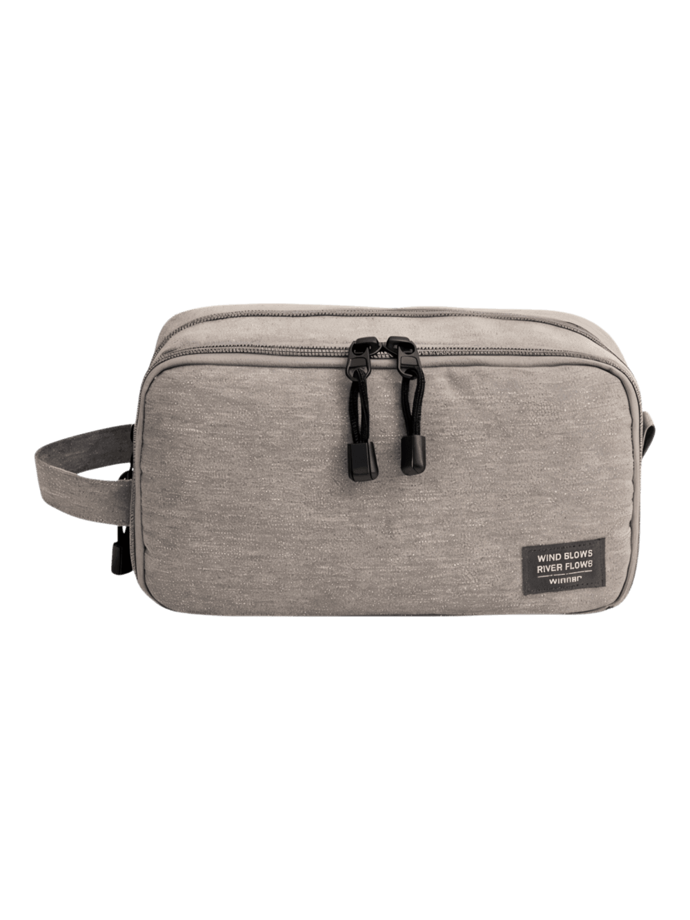 Compartmented men's toiletry bag with inside pockets, solid color, grey model Compartmented men's toiletry bag with inside pockets, solid color, grey model