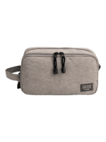 Neceser de hombre con compartimentos y bolsillos interiores, color sólido, modelo gris Neceser de hombre con compartimentos y bolsillos interiores, color sólido, modelo gris
