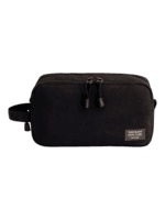 Borsa da bagno da uomo con scomparti e tasche interne, monocolore, modello nero Borsa da bagno da uomo con scomparti e tasche interne, monocolore, modello nero
