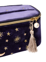Starry night-väska i sammet med pomponghandtag, Vanity 1-modell Starry night-väska i sammet med pomponghandtag, Vanity 1-modell