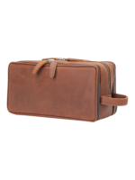 Grande trousse de toilette en cuir triple compartiment avec pochettes et elastiques en cuir brun fonce pour hommes et femmes 3.png
