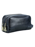 Trousse de toilette en cuir avec cadenas de sécurité anti vol à chiffres deux compartiments et pochettes pour voyage élégante et pratique