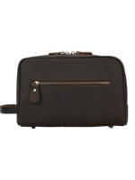 Trousse de toilette en cuir avec compartiments et pochettes dimension moyenne couleur brun fermeture eclair details classiques 2.png