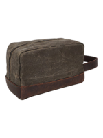 Trousse de toilette en tissu avec empiècement en cuir compartiments et pochette avant style brut délavé accessoire de voyage fonctionnel Trousse de toilette en tissu avec empiècement en cuir compartiments et pochette avant style brut délavé accessoire de voyage fonctionnel
