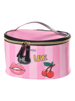 Vanity femme cosmetique maquillage simple fashion rose trendy pink makeup bag with cherry and lips design 1.png Vanity femme cosmetique maquillage simple fashion rose trendy pink makeup bag with cherry and lips design 1.png
