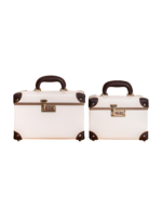 Mallette de maquillage vanity coiffeuse portable avec miroir blanc et brun deux tailles simples et élégantes Mallette de maquillage vanity coiffeuse portable avec miroir blanc et brun deux tailles simples et élégantes