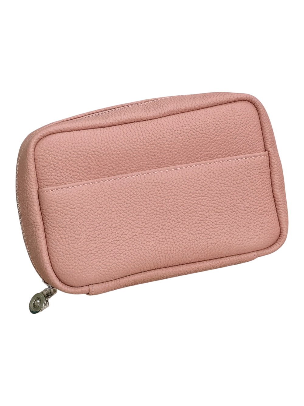 Petite trousse maquillage toilette en cuir véritable couleur rose poudré design élégant et pratique pour cosmétiques Petite trousse maquillage toilette en cuir véritable couleur rose poudré design élégant et pratique pour cosmétiques