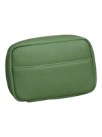 Petite trousse maquillage toilette en cuir véritable couleur verte tendance multifonctionnelle pour voyage et maison