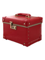 Vanity mallette de maquillage coiffeuse portable avec miroir en similicuir rouge avec fermeture argentée et poignée accommodante Vanity mallette de maquillage coiffeuse portable avec miroir en similicuir rouge avec fermeture argentée et poignée accommodante