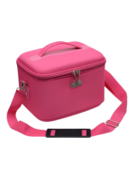 Vanity rigide pour rangement de maquillage et accessoires femme pink cosmetic case with shoulder strap and secure lock Vanity rigide pour rangement de maquillage et accessoires femme pink cosmetic case with shoulder strap and secure lock