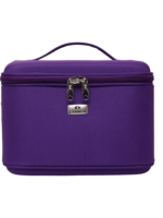 Vanity rigide pour rangement de maquillage et accessoires femme pour femmes en satiné violet avec fermeture éclair durable Vanity rigide pour rangement de maquillage et accessoires femme pour femmes en satiné violet avec fermeture éclair durable